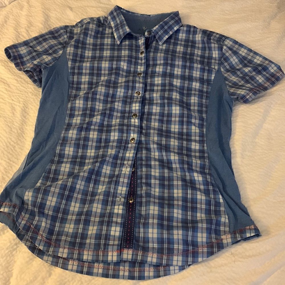 KUHL, short sleeve, button up, large, great condition